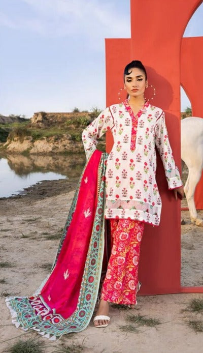 3 Pcs Unstitched Lawn