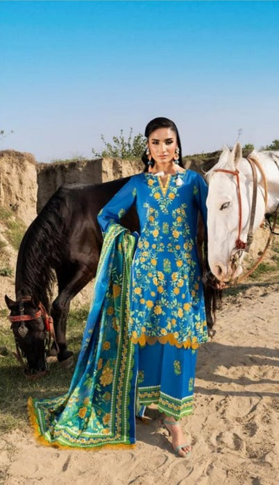 3 Pcs Unstitched Lawn