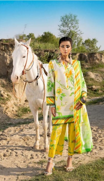 3 Pcs Unstitched Lawn
