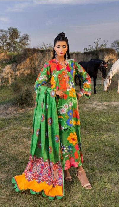 3 Pcs Unstitched Lawn