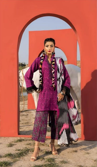 3 Pcs Unstitched Lawn