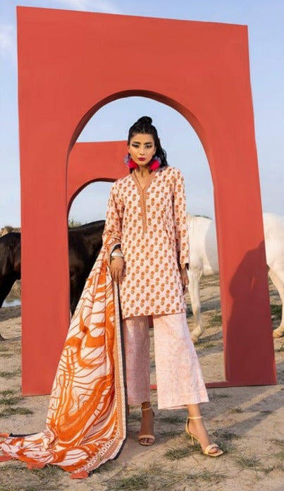 3 Pcs Unstitched Lawn