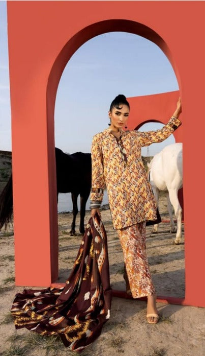 3 Pcs Unstitched Lawn