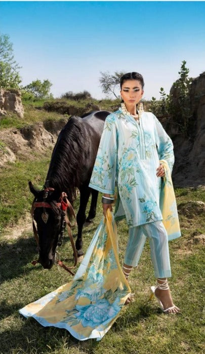 3 Pcs Unstitched Lawn